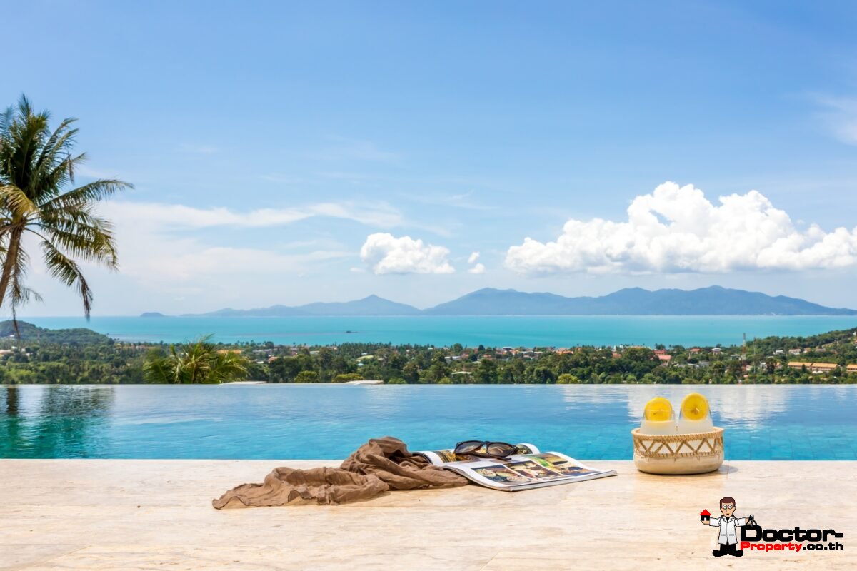 New 4 Bedroom Villa with Sea View in Bo Phut Hills, Koh Samui - For Sale